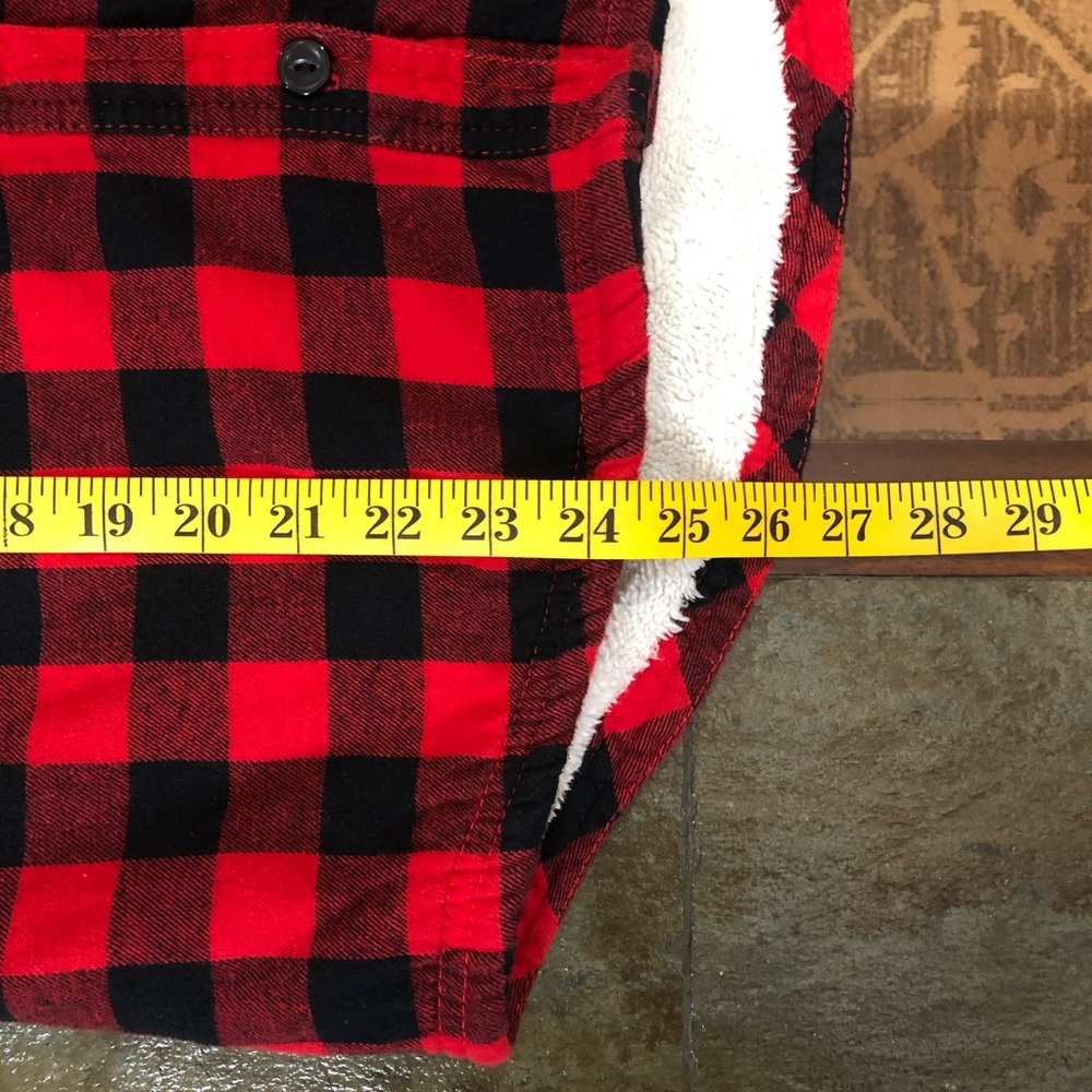 Boston Traders Shacket Women’s S Button Up Buffalo Plaid Sherpa Lined Hoodie - Picture 12 of 15